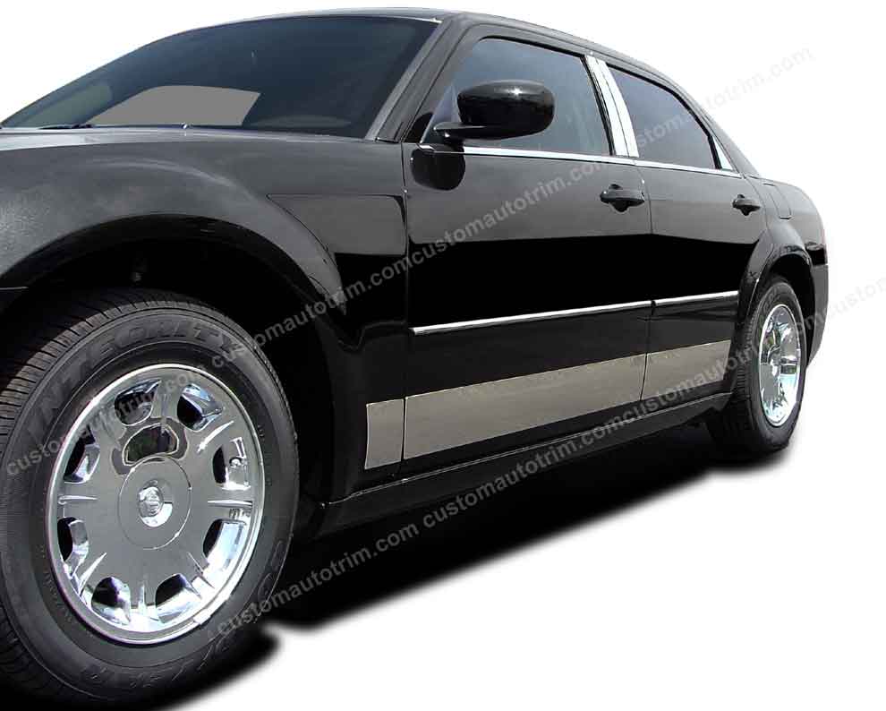 Chrysler 300M Chrome Rocker Panels -  6 inches tall, tapered, 8 pc set