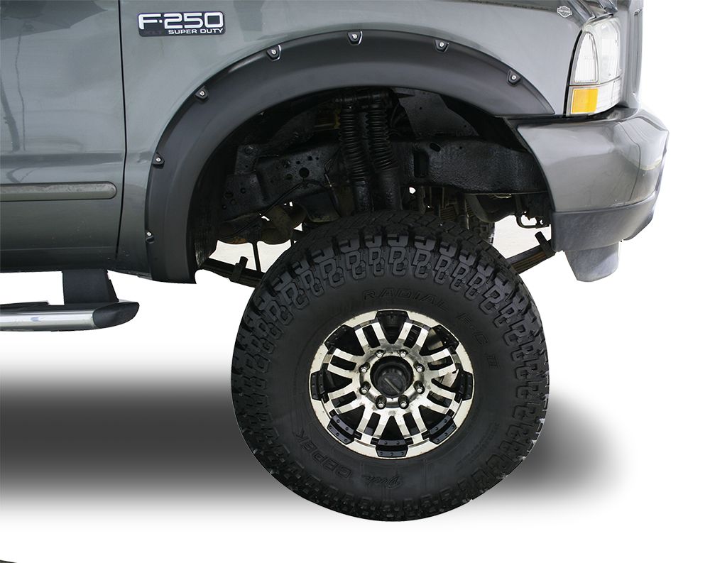 F350 FINE GRAINED MATTE BLACK OE STYLE FENDER FLARES 1999-2007 FORD F250