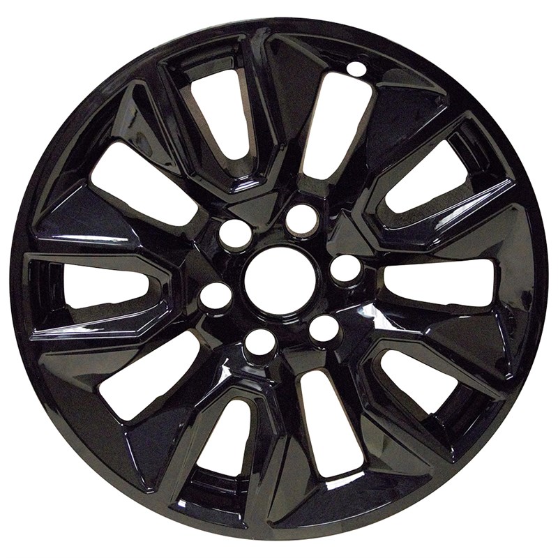 4 fits 2019-21 SILVERADO 1500 18" Black Wheel Skins Hub Caps Aluminum Rim Covers