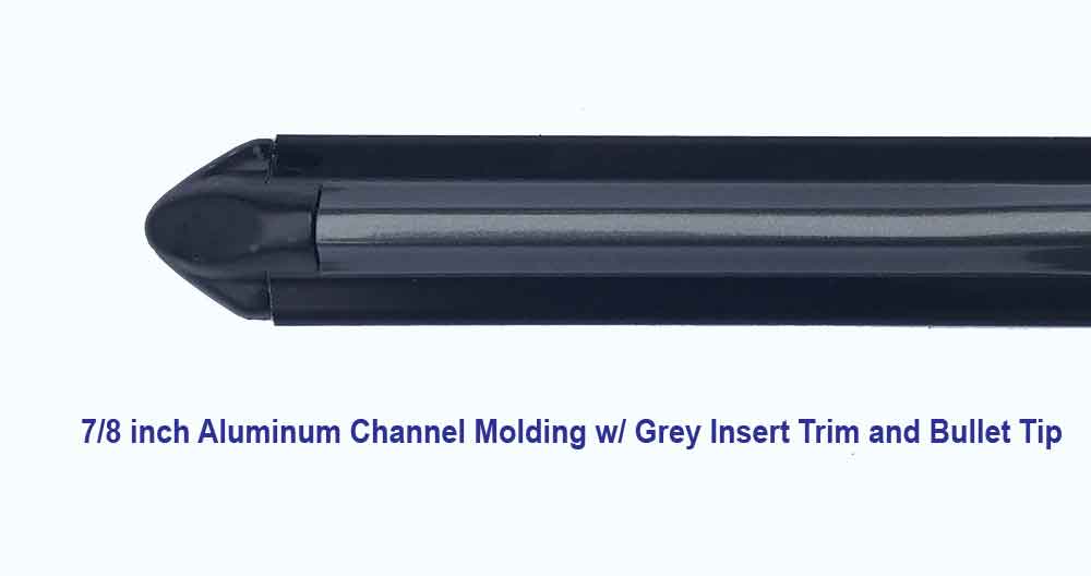 7/8 inch Aluminum Rivet-On Channel Molding.