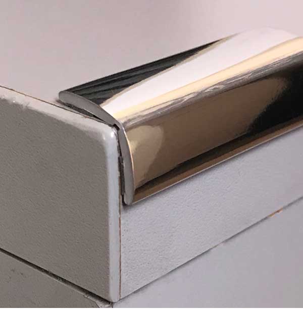 1 inch Flexible Inside and Outside Corner Molding and Ridge Line Molding, Chrome.