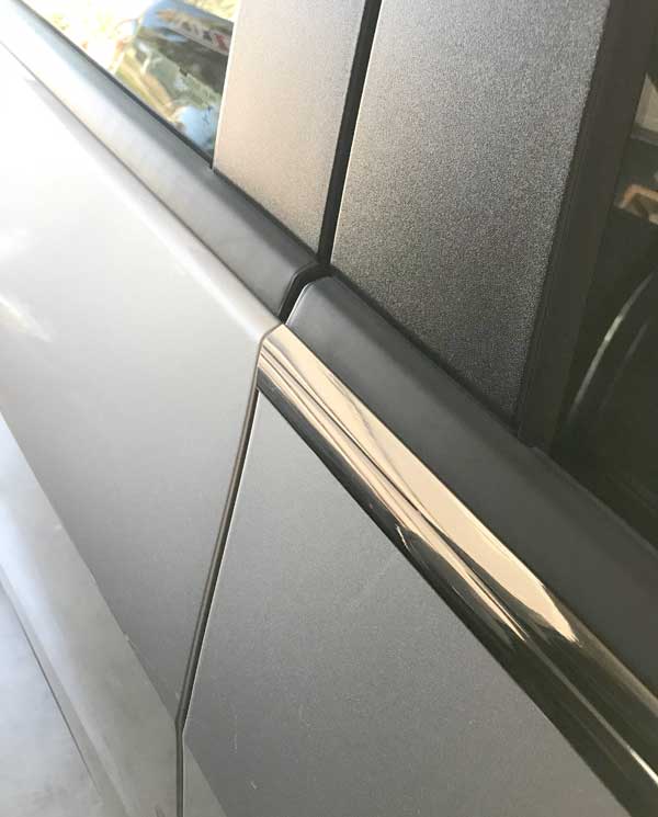 1 inch Flexible Inside and Outside Corner Molding and Ridge Line Molding, Chrome.