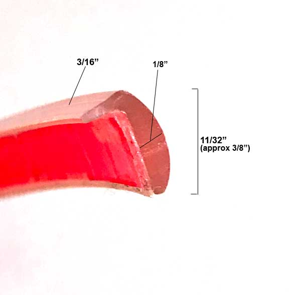 Clear L Shape Edge Trim Molding, Sold by the Roll.