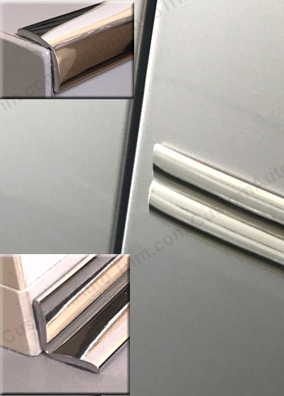 1 inch Flexible Inside and Outside Corner Molding and Ridge Line Molding, Chrome.