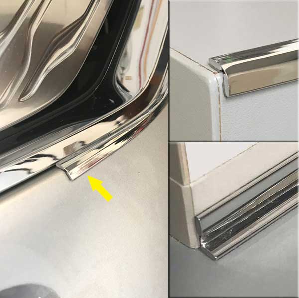 Fourbang Chrome Trim Body Side Molding Covers Strip Tape Auto DIY,Flexible,Durable Door Window Edge Protect Sticker Silver+Black 3/4 inch Width 12ft 