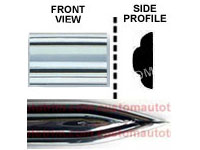 5/8 inch Chrome Edge w/ Chrome Center Body Side Molding w/ Pointed Ends - 2 Pc Set, 13 Ft each pc. 