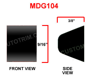 9/16 inch Black Trapezoid Style Body Side Molding