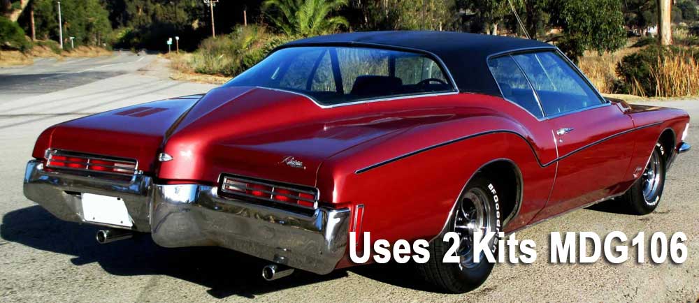 7/8 inch Chrome Edge w/ Black Center Body Side Molding w/ Pointed Ends - 2 Pc Set, 13 Ft each pc. 