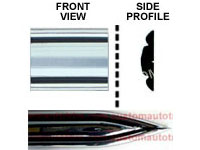 7/8 inch Chrome Edge w/ Chrome Center Body Side Molding w/ Pointed Ends - 2 Pc Set, 13 Ft each pc. 