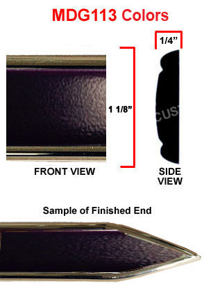 1 3/16 inch Chrome Edge w/ Color Center Body Side Molding w/ Pointed Ends - 2 Pc Set, 13 Ft each pc. 