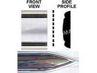 1 1/4 inch Chrome Edge w/ Chrome Center Body Side Molding w/ Pointed Ends - 2 Pc Set, 13 Ft each pc. 