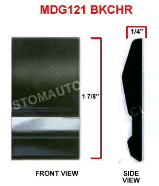 1 7/8 inch Universal Truck and Van Body Side Molding Black w/Chrome 16 Ft or 50 Ft Rolls. 