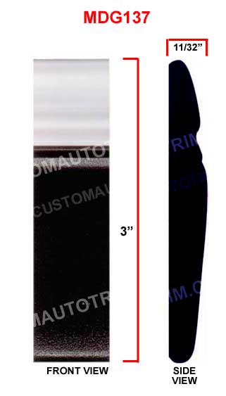 3 inch Chevy S-10 Style Body Side Molding Black w/Chrome 20 Ft Roll. 