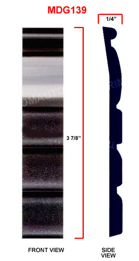 3 7/8 inch Chevy Silverado Style Body Side Molding Black w/ Chrome.