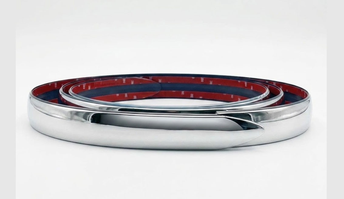 2 inch Sierra Style Body Side Molding with Tapered Ends, Chrome - 2 Pc Set, 8 Ft each pc. 
