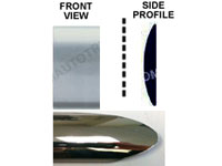 1 5/16 inch Rounded Molding w/ Tapered Shaped Ends Chrome -2 Pc Set, 7 Ft each Pc.