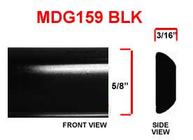 5/8 inch Trapezoid Style Body Side Molding, Gloss Black 26 Ft Roll.