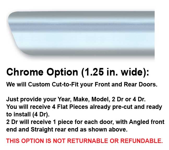 Chevy Factory Style Body Side Molding w/ Angled Ends Available in Colors.