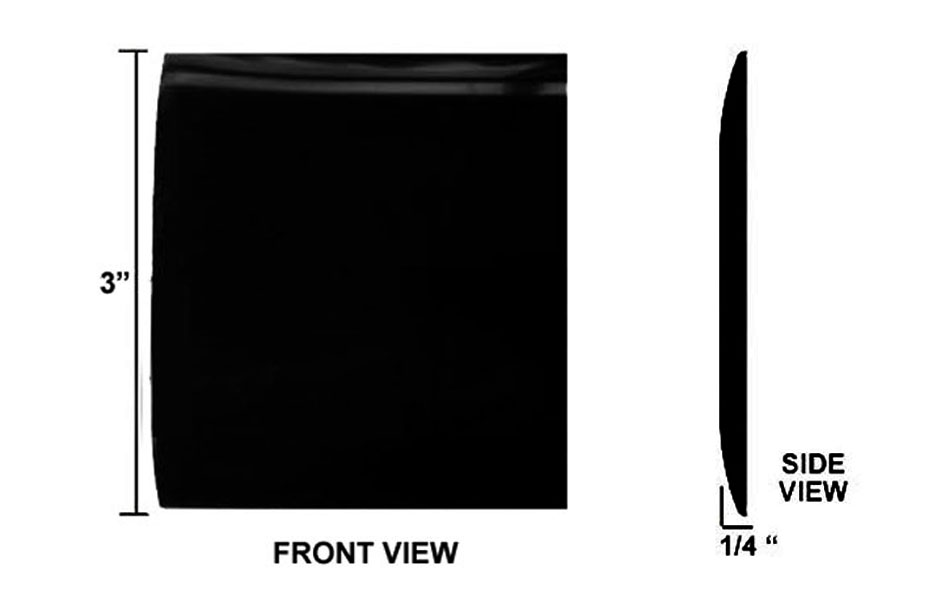 3 inch Wide Body Side Molding Black Smooth Finish