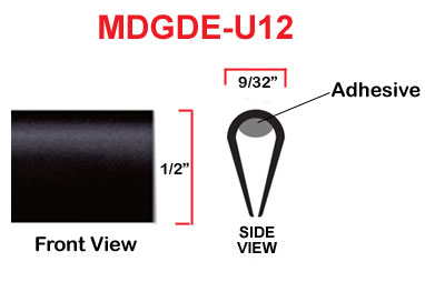 1/2 inch U Shaped Edge Trim Molding - Black or Chrome, Sold by the Roll.