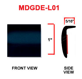 1 inch L Shaped Door Edge and Wheel Lip Molding - Black and Colors, Sold by the Roll.