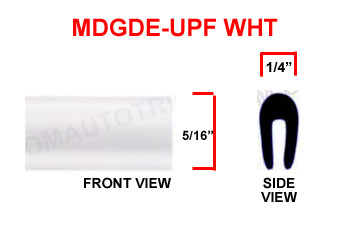 5/16 inch Large U Shaped Door Edge Molding - Black, Chrome, White or Gold Sold by the Roll.