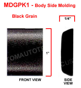 1 inch Body Side Molding and Door Edge Guards Package w/ Cutter - Black, Chrome, or White.
