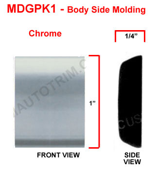 1 inch Body Side Molding and Door Edge Guards Package w/ Cutter - Black, Chrome, or White.