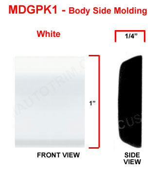 1 inch Body Side Molding and Door Edge Guards Package w/ Cutter - Black, Chrome, or White.