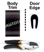 1 3/8 inch Body Side Molding and Door Edge Guards Package w/ Cutter -Black.