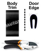 1 1/2 inch Body Side Molding and Door Edge Guards Package w/ Cutter - Black.