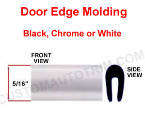 1 3/8 inch Body Side Molding and Door Edge Guards Package w/ Cutter -Black.