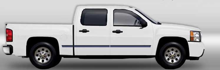 Chevy Factory Style Body Side Molding w/ Angled Ends Available in Colors.