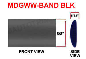 5/8 inch Band Flexible Trim and Wheel Well Molding Black 30 Ft, 150 Ft or 400 Ft Rolls.