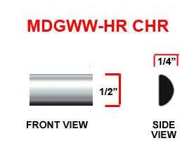 1/2 inch Half Round Wheel Well Molding, Chrome 25 Ft, 125 Ft Rolls.