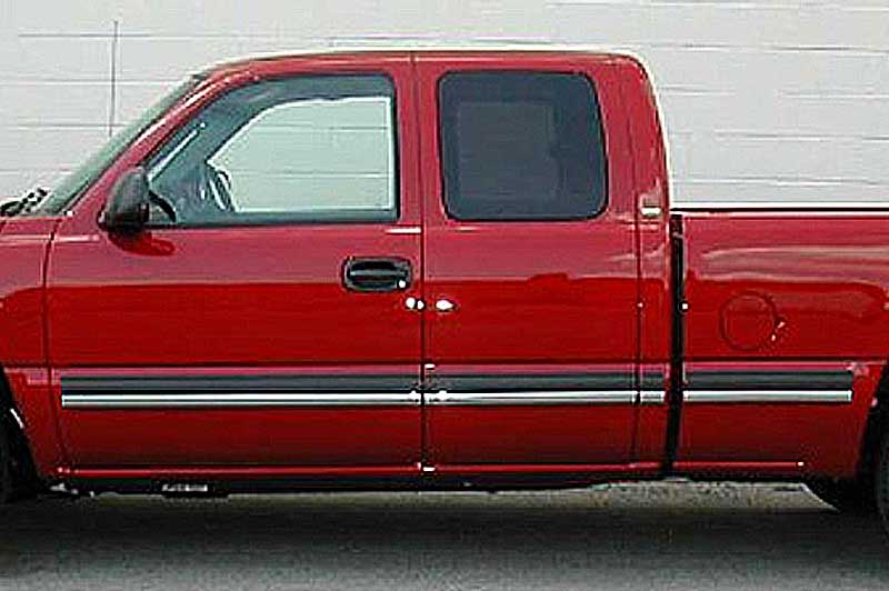 Chevy 2003-2006 Truck Factory Style Body Side Molding 4 3/16 inch Black & Chrome 19 Ft Roll
