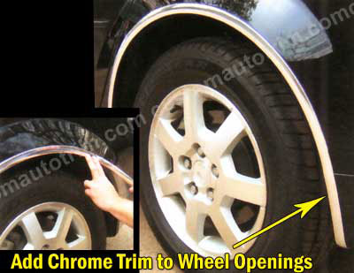 1 inch Flat Ultra Flexible Trim and Wheel Well Molding Chrome 30 Ft or 150 Ft Rolls.