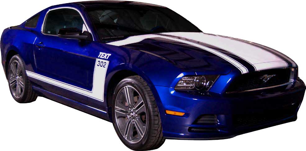 Ford Mustang Boss 302 Style Power Racing Stripe Complete Kit - Supreme Wrap.