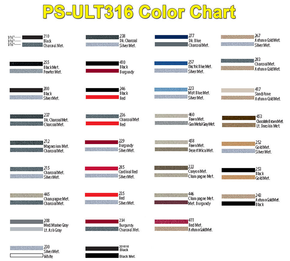 Pinstripe Color Chart