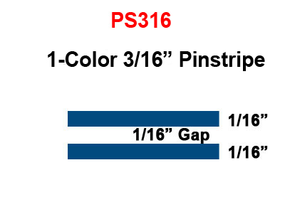 3/16 inch Double Line, Single Color Pinstripe Tape