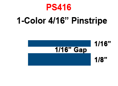 4/16 inch Double Line, Single Color Pinstripe Tape