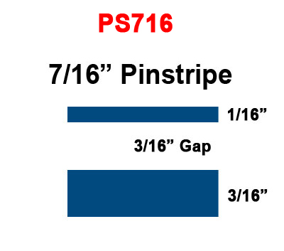 7/16 inch Double Line, Single Color Pinstripe Tape