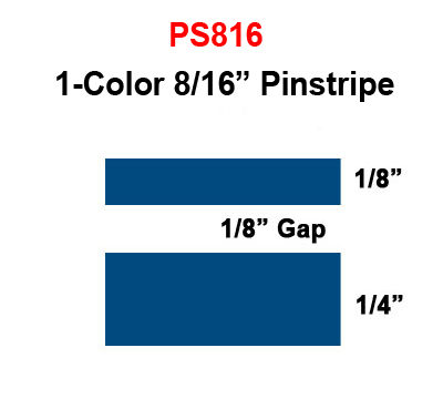 8/16 inch Double Line, Single Color Pinstripe Tape