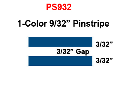 9/32 inch Double Line, Single Color Pinstripe Tape