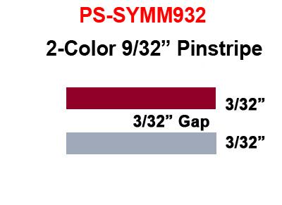 9/32 inch Double Line, 2-Tone Pinstripe Tape