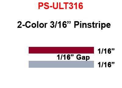 3/16 inch Double Line, 2-Tone Pinstripe Tape