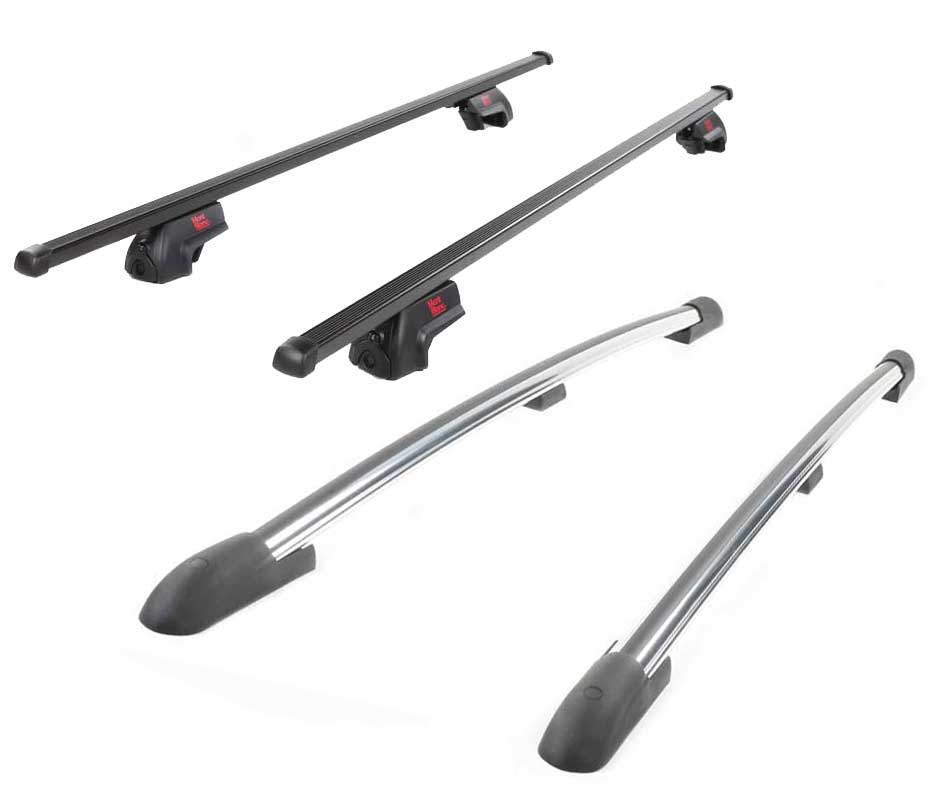 Universal DynaSport-Mont Blanc Heavy Duty Roof Rack With Brite Aluminum Side Rails (Sheet Metal Installs Only)