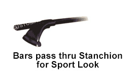 Use Open Stanchion for Pass-Thru Look SportQuest Pad Mount Roof Rack.