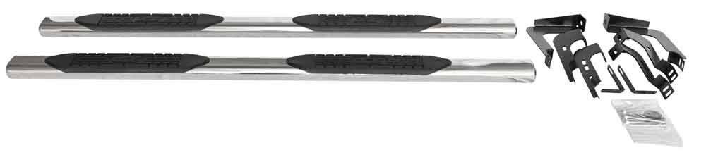 4 inch Oval Stainless Steel Nerf Bars Cab Length - Pair