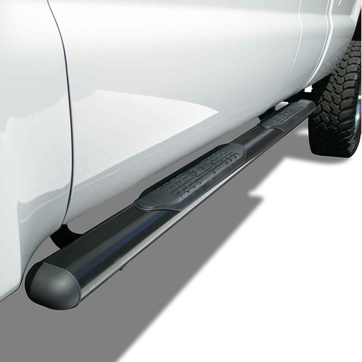 4 inch Oval Black Nerf Bars Cab Length - Pair